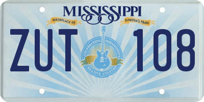 MS license plate ZUT108