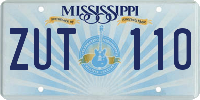 MS license plate ZUT110