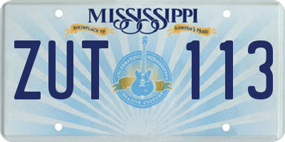 MS license plate ZUT113