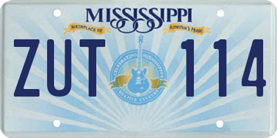 MS license plate ZUT114