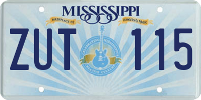 MS license plate ZUT115