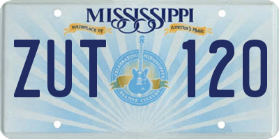 MS license plate ZUT120