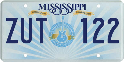 MS license plate ZUT122