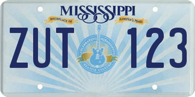 MS license plate ZUT123