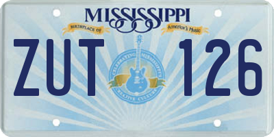 MS license plate ZUT126