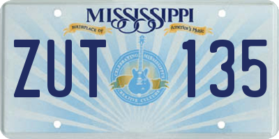 MS license plate ZUT135