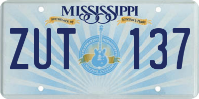 MS license plate ZUT137