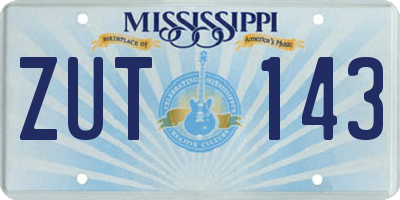 MS license plate ZUT143