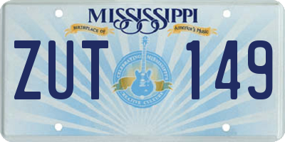 MS license plate ZUT149