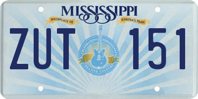 MS license plate ZUT151