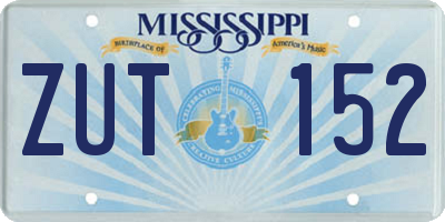 MS license plate ZUT152