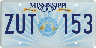 MS license plate ZUT153