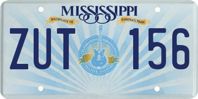 MS license plate ZUT156