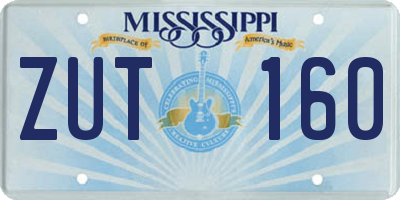 MS license plate ZUT160