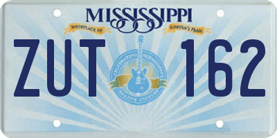 MS license plate ZUT162