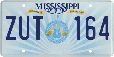 MS license plate ZUT164