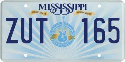 MS license plate ZUT165