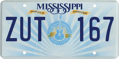 MS license plate ZUT167