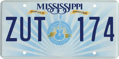 MS license plate ZUT174