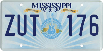 MS license plate ZUT176