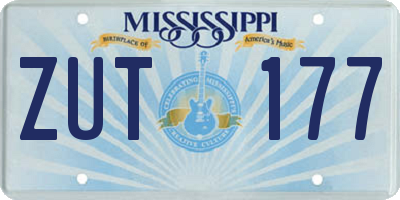 MS license plate ZUT177