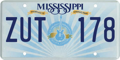 MS license plate ZUT178