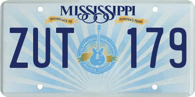 MS license plate ZUT179