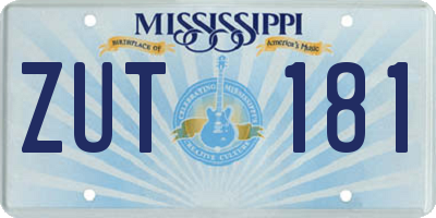 MS license plate ZUT181
