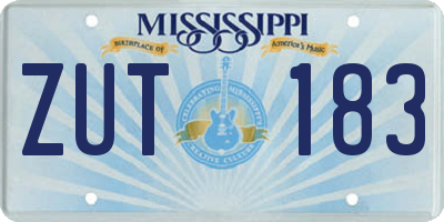 MS license plate ZUT183