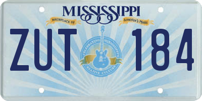 MS license plate ZUT184