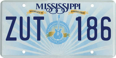 MS license plate ZUT186