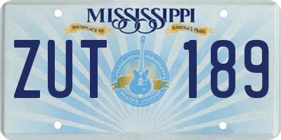 MS license plate ZUT189