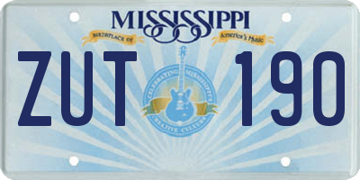 MS license plate ZUT190