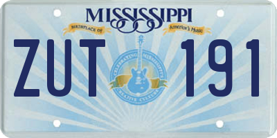 MS license plate ZUT191