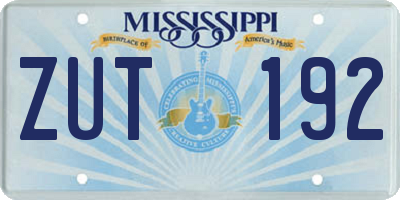 MS license plate ZUT192