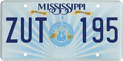 MS license plate ZUT195