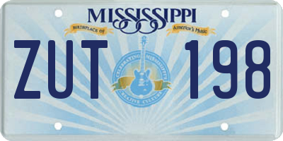 MS license plate ZUT198