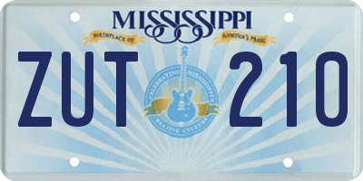 MS license plate ZUT210