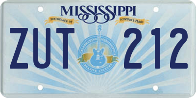 MS license plate ZUT212