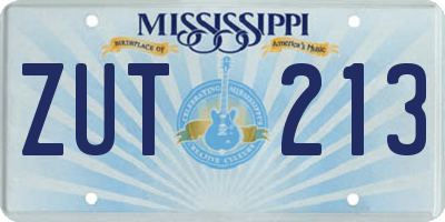 MS license plate ZUT213