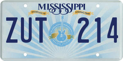 MS license plate ZUT214