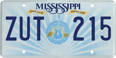 MS license plate ZUT215