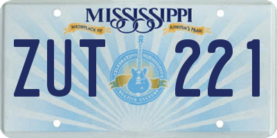 MS license plate ZUT221