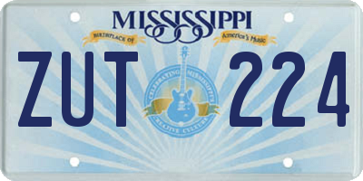 MS license plate ZUT224