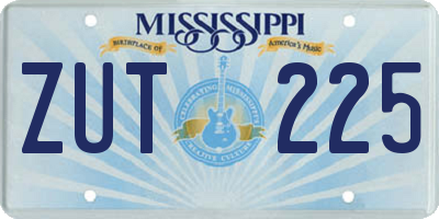 MS license plate ZUT225
