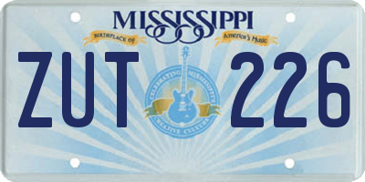 MS license plate ZUT226