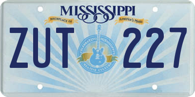MS license plate ZUT227