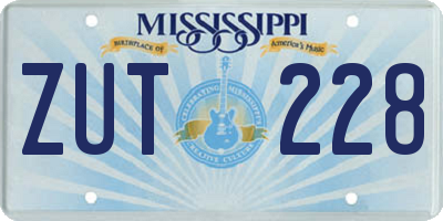 MS license plate ZUT228