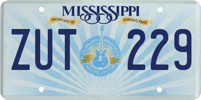 MS license plate ZUT229
