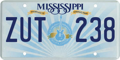 MS license plate ZUT238